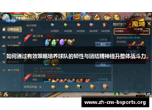 如何通过有效策略培养球队的韧性与团结精神提升整体战斗力 如何通过有效策略培养球队的韧性与团结精神提升整体战斗力