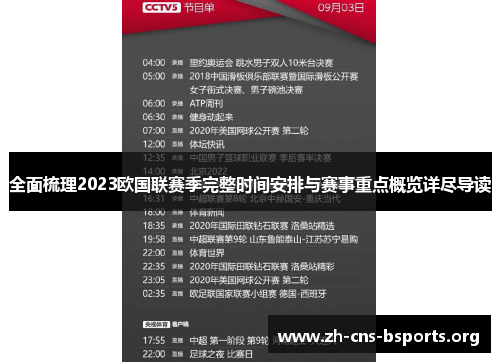 全面梳理2023欧国联赛季完整时间安排与赛事重点概览详尽导读 全面梳理2023欧国联赛季完整时间安排与赛事重点概览详尽导读